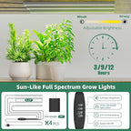 Simple Trending Plant Stand Indoor with Grow Lights, 4 Tier Large Hanging Plant Shelf for Plants Multiple, Metal Ladder Display Holder for Home Patio, Black