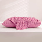JELLYMONI Pillowcases King Size Bright Pink 2 Pack Boho Striped Bed Pillow Covers 20x36in Polyester Envelope Pillow Shams Tufted Bohemian Textured (Pillows are not Included)