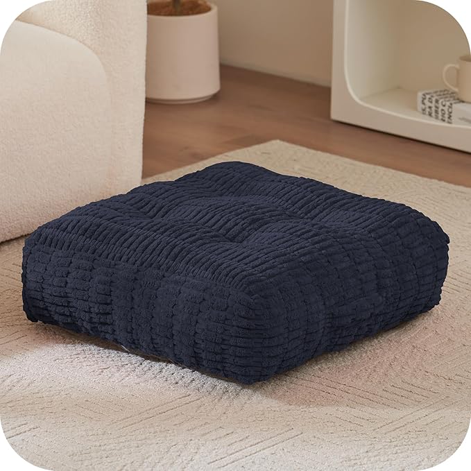 Floor Pillow Cushion for Adults, Meditation Cushion Pillow, Large Square Floor Sitting, for Tatami Living Room or Yoga, 22x22 Inch