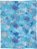 Turtle Throw Blanket Soft Flannel Blanket 60"x50" in Bed Blanket Home Decor for Room Sofa Couch All Season