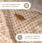 Folkulture Christmas Throw Blanket | (60 x 50) Boho Chunky Knit Blanket for Bed, Couch |Chenille White Thick, Ultra Soft, Plush, Lightweight, Throw Blanket for Sofa with Machine Wash | Ivory Wrap