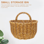 DOITOOL Handwoven Kitchen Storage Basket 7 Inch Hanging Wall Basket for Fruits Vegetables Garlic Onion Bathroom Organization