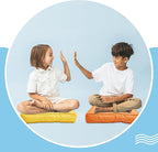 Juexica 8 Pcs Floor Cushions for Kids Floor Pillows Flexible Seating Cushions 3.5'' Thick Flexible Seating Classroom Furniture Meditation Seat Pillows for Home Nursery Yoga Decor(Rainbow Color,Square)