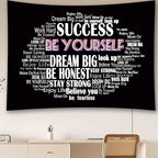 Boqin Quote Tapestry- Be Yourself Tapestries, Inspirational Wall Art, Inspirational Classroom Quotations Wall Hanging Positive Saying for Living Room, Bedroom Decoration, Outdoor - 50 x60 Inches