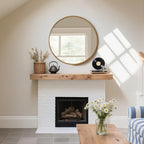 WallBeyond Round Wood Mirror, 36" Round Modern Decoration Large Circle Wall Mirror for Bathroom Living Room Bedroom Entryway, Natural