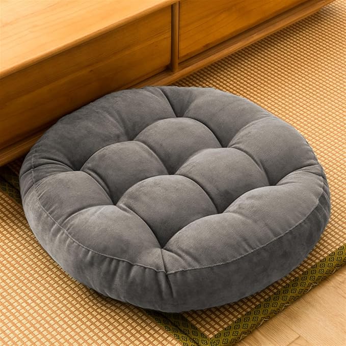 SK Studio Meditation Floor Pillow, Large Floor Cushions, Round Floor Cushion Seating for Adults Kids, Classroom Furniture Floor Pillow for Yoga Living Room, Grey, 22" W x 22" L (Pack of 1)