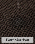 AMOAMI Upgraded Waffle Bath Mat, Super Absorbent Non Slip Bath Mats for Bathroom Floor, Machine Washable Bathroom Rugs with Tassels, Rubber Backed Bathroom Mats, Ultra Soft, 20" x 32", Chocolate