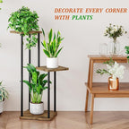 AZERPIAN 3 Tier Plant Stand Indoor Metal Plant Shelf for Multiple Plants Corner Flower Holders for Living Room Balcony Bedroom Patio Garden, Black (Black, 3 tier)