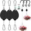 2026Upgraded 3Pcs Heavy Duty Retractable Plant Hanger, 44lbs Load, Auto Lock, Adjustable Hook for Hanging Plants, Bird Feeders, Wind Chimes, Garden Pots,Rust-Proof Stainless Steel,Black