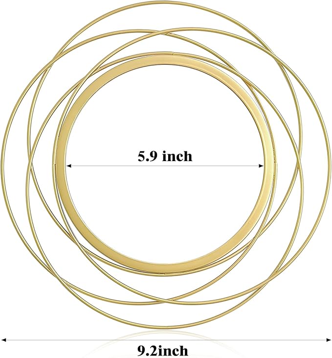 3 Set 9.5 Inch Gold Circle Mirrors Wall Decor Iron Frame Wire Mirror Metal Circular Mirror Home Decor Hanging Mirrors for Room/Bedroom/Bathroom/Entryway