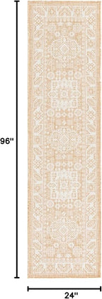 Rugs.com Outdoor Aztec Collection Rug – 8 Ft Runner Natural Flatweave Rug Perfect for Hallways, Entryways