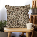 YOU FOUND ME William Morris Abstract Vintage Floral Velvet Design Throw Pillow Covers Home Decor, Retro Art Decor Pillowcase Cushion Cover for Bed Sofa Living Room, Square 18x18inch (Beige-Floral)