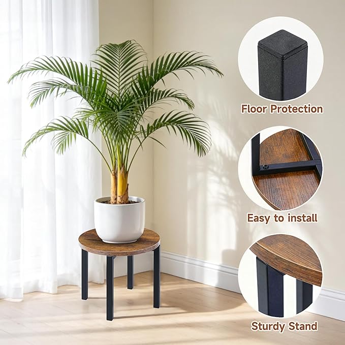 3-Pack Plant Stands Indoor, Plant Flower Display Shelf, Heavy Duty Flower Pot Stands for Multiple Plant Fits Living Rooms, Balconies, Offices(Fits 5" -12" Pots)