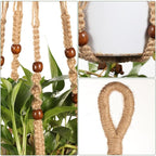 Macrame Plant Hanger Indoor Hanging Plant Holder Hanging Planter Basket with Beads No Tassels for Outdoor Boho Home Decor 35 Inch
