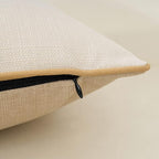 Yangest Patchwork Pillow Cover 20x20 Inch Luxury Cotton and Linen Cushion Cover Square Pillowcover for Couch Bedroom Living Room, Khaki