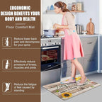 Likiyol Sunflower Kitchen Mats for Floor Farmhouse Kitchen Rugs Anti Fatigue Mats for Kitchen Floor, Butterfly Floral Kitchen Rugs Non Slip Washable Kitchen Floor Mats for Home, Sink, 18'' x 30''