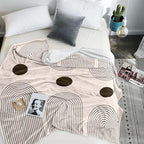 Modern Abstract Blankets Black Beige Boho Throw Blanket Boho Blanket Double Sided Flannel Throw Blanket,Suitable for Adults Children on The Sofa,Car,Bed Nap Warm Comfortable Blanket 70"X80"