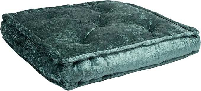SAFAVIEH Home Collection Belia Green 18-inch Square Tufted Floor Pillow with Insert