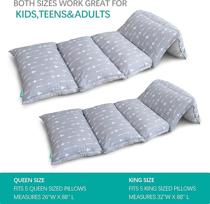 Biloban Floor Lounger Cover Non-Slip & Super Soft Floor Sofa Pillow Case, Great Choice for Kids or Adults Perfect for Slumber Party, Arrow Queen (Pillow Not Included)
