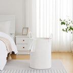 VIPOSCO Large Laundry Hamper, Tall Woven Rope Storage Basket for Blanket, Toys, Dirty Clothes in Living Room, Bathroom, Bedroom - 72L White