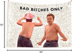 Gibby Bad Bitches Only Tapestry with Easy Hanging Kit, Funny Flag for College Dorm, Available In Sizes From 40" To 90", Skin-friendly Soft High-definition Meme Tapestry(Size:40"×30")