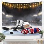 Erosebridal Ice Hockey Tapestry Hockey Player Tapestries for Kids Boys Girls Teens Juvenile Sports Game Wall Hangings Stylish Popular Artwork Winter Sports Bedroom Decorative Large 59x82