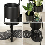 SSS Furniture Corner Plant Stand Indoor Metal, 6 Tier 6 Potted Outdoor Flower Pot Stands Holder Shelves for Living Room, Potted Storage Shelf Rack, Decorative Holder Rack for Multiple Plants (Black)