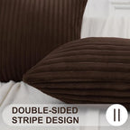 Simmore Decorative Spring Euro Sham Throw Pillow Covers 22x22 Set of 2, Soft Natural Plush Flannel Double-Sided Fluffy Couch Pillow Covers for Sofa Living Room, Brown