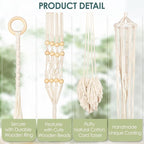 ANROYE Macrame Plant Hanger for Indoor Set of 4, Bohemian Hanging Planter with Tassels for Flower Pot, Boho Decorative Houseplant Rope Holder for Home Decor Bedroom Window Farmhouse