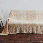 AIVIA Boho Throw Blanket, Chenille Jacquard Bohemian Chair Recliner Furniture Cover Aztec Hippie Throws Loveseat Sofa Blankets (Tan Beige Cream Vintage, 60" x 75")