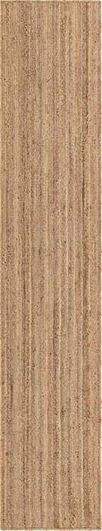 Unique Loom Braided Jute Collection Area Rug - Dhaka (2' 7" x 13' 1" Runner, Natural)