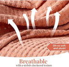 Folkulture Christmas Throw Blanket | (60 x 50) Boho Chunky Knit Blanket for Bed, Couch |Chenille White Thick, Ultra Soft, Plush, Lightweight, Throw Blanket for Sofa with Machine Wash | Cozy Blush