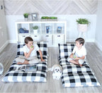 Butterfly Craze Floor Pillow Case - Transforms into Floor Bed & Sleep Mat - Ground Seating & Studio Apartment Essentials - Portable Guest Bed & Folding Mattress Alternative - King, Black/White