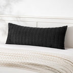 MIULEE Pack of 1 Black Long Body Lumbar Decorative Throw Pillow Cover 14x36 Inch for Halloween Bed Couch Sofa Living Room Soft Boho Pillow Cover Modern Farmhouse Home Decor
