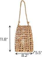 Hiceeden Woven Front Door Basket, Water Hyacinth Hanging Wall Flower Basket, Wall Decor Boho Decoration Veggies Storage Basket for Home, Pantry, Garden, Farmhouse