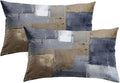 Britimes Throw Pillow Covers Modern Home Art Decor, 12 x 20 Inches Set of 2 Pillow Cases Decorative, Abstract Oil Painting Pillowcases for Bedroom, Living Room, Brown Blue