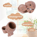 Face Planter Pots Head Planters for Indoor Outdoor Plants - Double Plant Pots for Flower Succulent with Drainage Holes - Ideal Present Ideas(Black Lady)