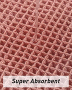 AMOAMI Upgraded Waffle Runner Rug Super Absorbent Non Slip Bath Mats for Bathroom Machine Washable Bathroom Runner Rug with Tassels, Ideal for Hallway Bedroom Laundry Room, Coral, 2'x 6'(24" x 72")