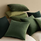 MIULEE 24x24 Inch Euro Sham Pillow Covers, Set of 2 Large Square Spring Decorative Pillows -Moss Green Super Soft for King Bed, Sofa, Couch, Accent Chairs with Hidden Zipper