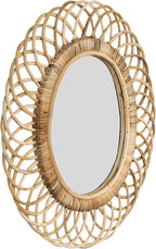 Creative Co-Op Oval Woven Bamboo Wall Mirror
