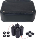 IBUYKE 16.54" Small Footstool, PU Faux Leather Step Stool, with Padded Seat Pine Wood Legs and Padded Rectangular Stool, for Bedroom, Black RF-BD210