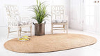 Unique Loom Braided Jute Collection Area Rug - Dhaka (3' 3" x 5' 1" Oval, Natural)
