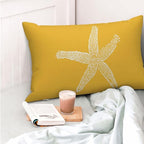 Coastal Pillow Covers 12x20 Inch Set of 2 Yellow Coral Starfish Throw Pillows Nautical Ocean Decorations Summer Linen Beach Pillowcase Outdoor Decor Farmhouse Cushion Case for Home Bedroom
