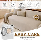 ROOMLIFE Boho Khaki Couch Covers for 3 Cushion Sofa, Couch Cover Sectional Sofa Cover for Dog, Washable Furniture Sofa Protector Cover Soft Blanket with Tassel for Living Room, 71''X134''