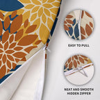 Blue Orange Yellow Pillow Covers 16X16 Inch Set of 2, Fall Colored Modern Geometry Dahlia Floral Print Decorative Throw Pillow Covers Outdoor Farmhouse Cushion Case for Couch Sofa Bed Decor