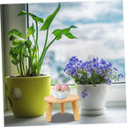 Boho Plant Stands Indoor Wooden Stool Display Stand for Home Minimalist Design