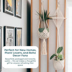 Nook Theory 4-Pack Macrame Plant Hangers with 8 Hooks - Hanging Planters for Indoor Plants, Boho Macrame Hangers Indoor Outdoor, Decorative Plant Hanger Indoor (Black)