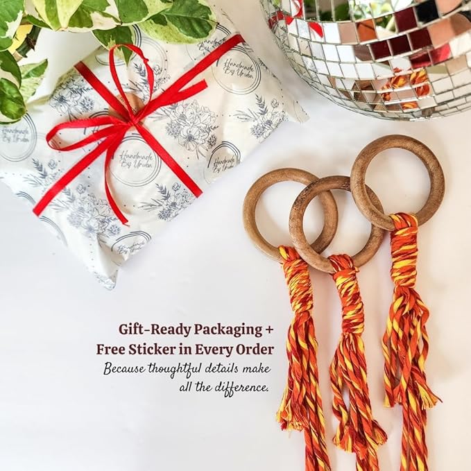 Set of 3 Macrame plant hanger for pots 4-10” live plants indoor and outdoor decor hanging plant holder Boho décor Plant stand Indoor plant shelf for Hanging planter for plant pots (Autumn Glow)