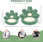 Ditucu Flower Shape Chair Cushion Comfy Kawaii Seat Cushions 19 inch Cute Stuff Pad Lazy Sofa Office Floor Pillow for Gaming Chairs Room Decor Green