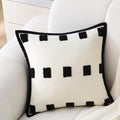 Boho Decorative Throw Pillows with Inserts, 18" x 18" Soft Tufted Modern Chenille Pillow, Pillows for Home, Patio, Couch, Bedroom, Living Room (Black Square - White Background)